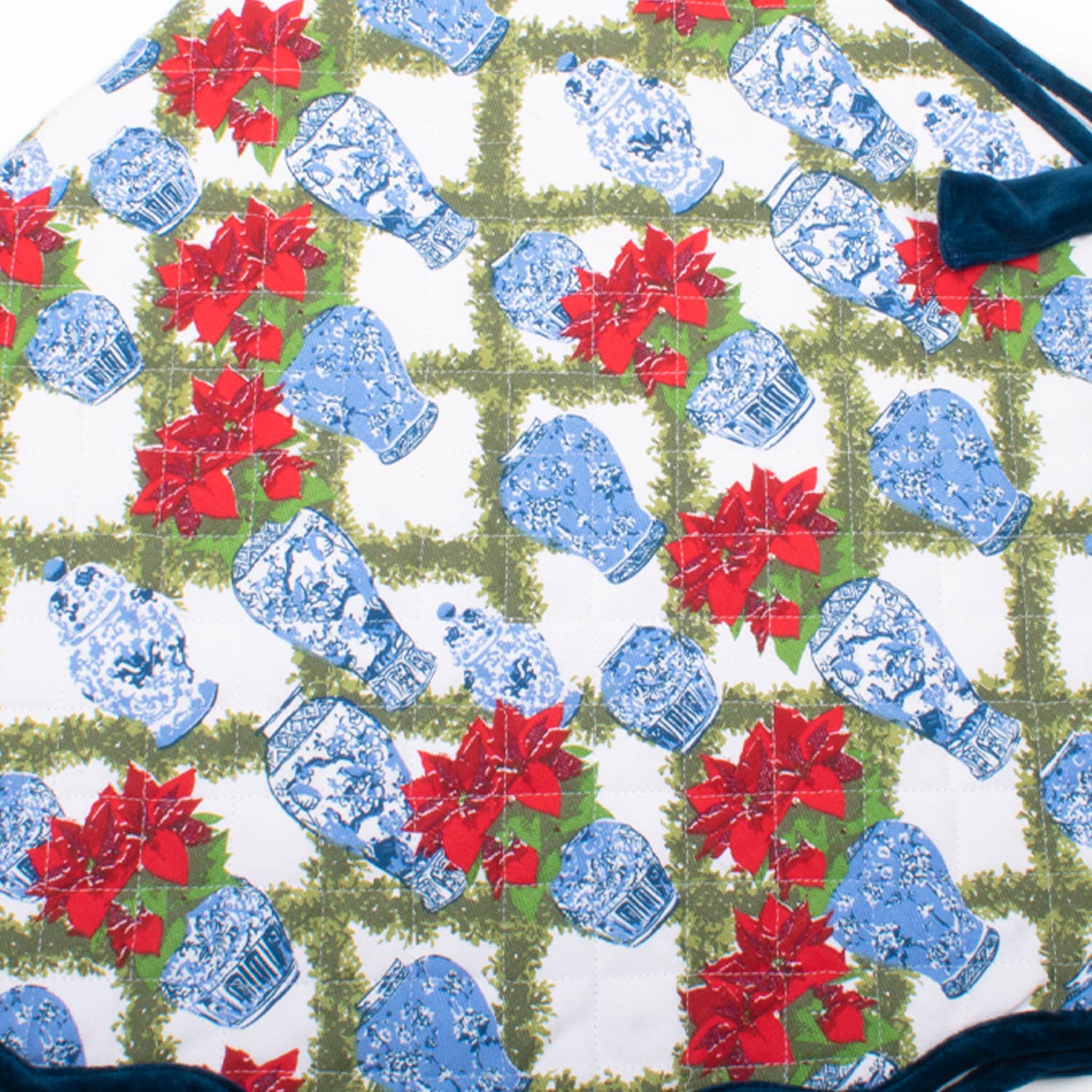 8 Oak Lane - Wholesale Tree Skirt - Poinsettias Quilted Tree Skirt3