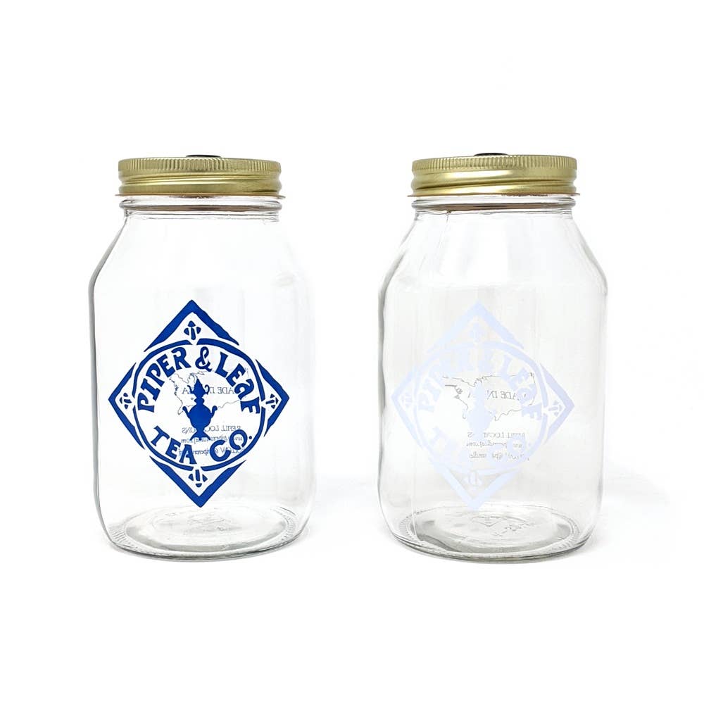 Piper & Leaf Artisan Tea Co - Wholesale Jar - Signature Brewing Mason Jar - Quart Size