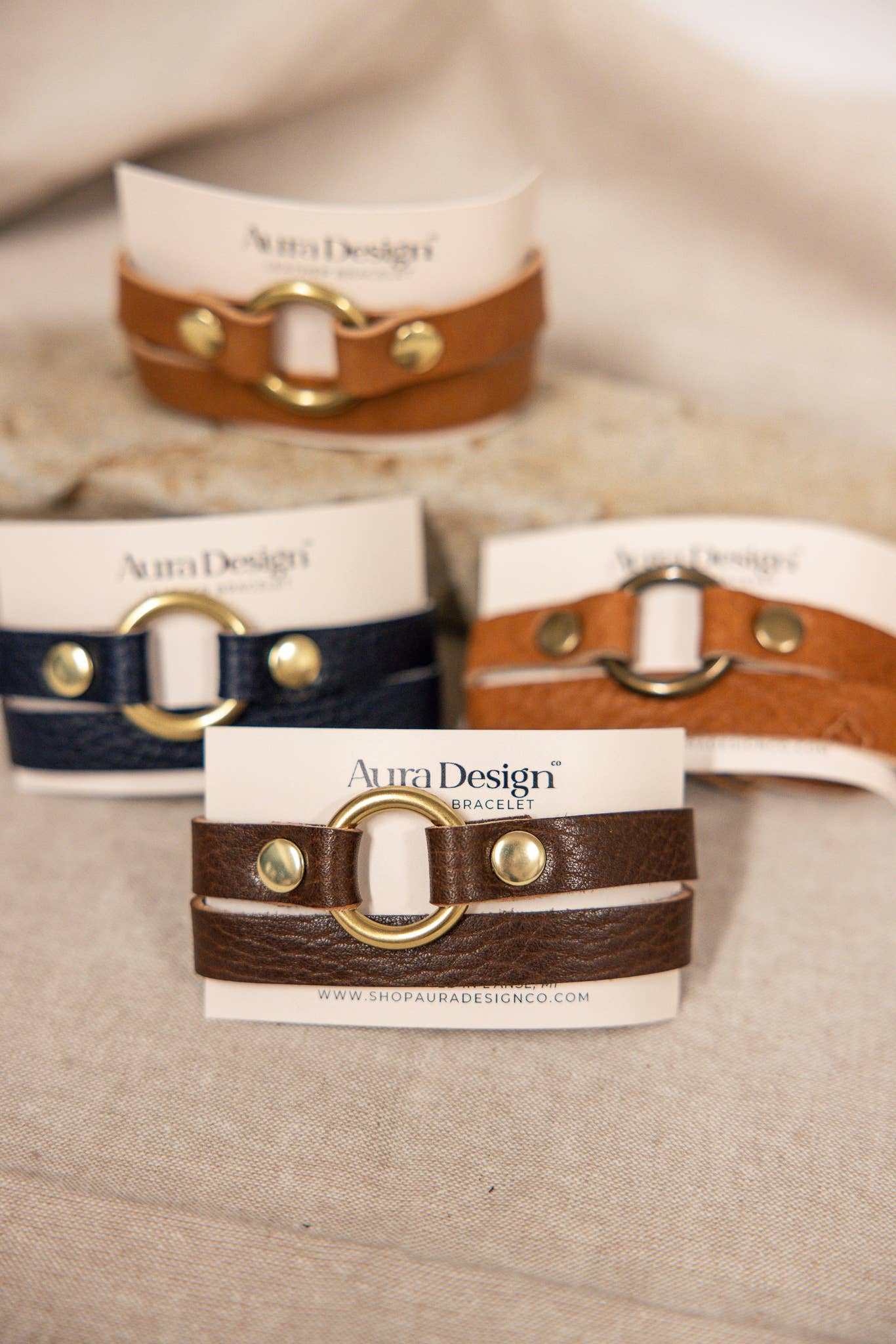 Aura Design Co. - Wholesale Bangle Bracelet - Leather Bracelet - O-Ring Wrap0