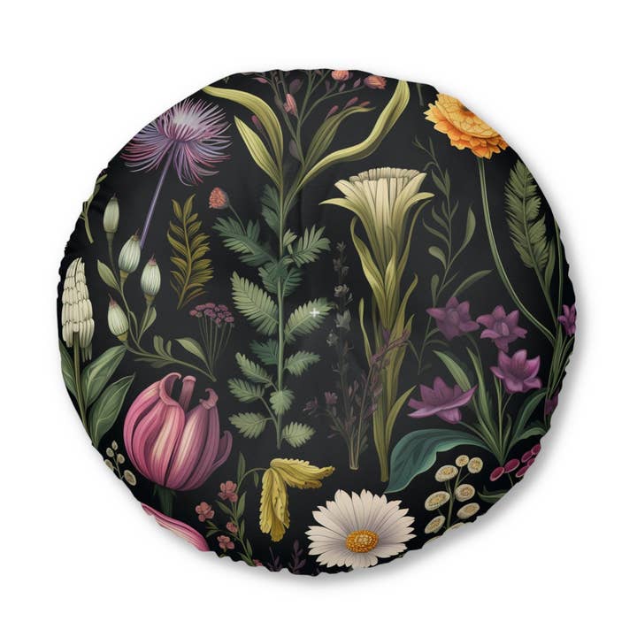 Ganesh Lotusbloom - Round Floor Pillow for wholesale by Velvet Rust