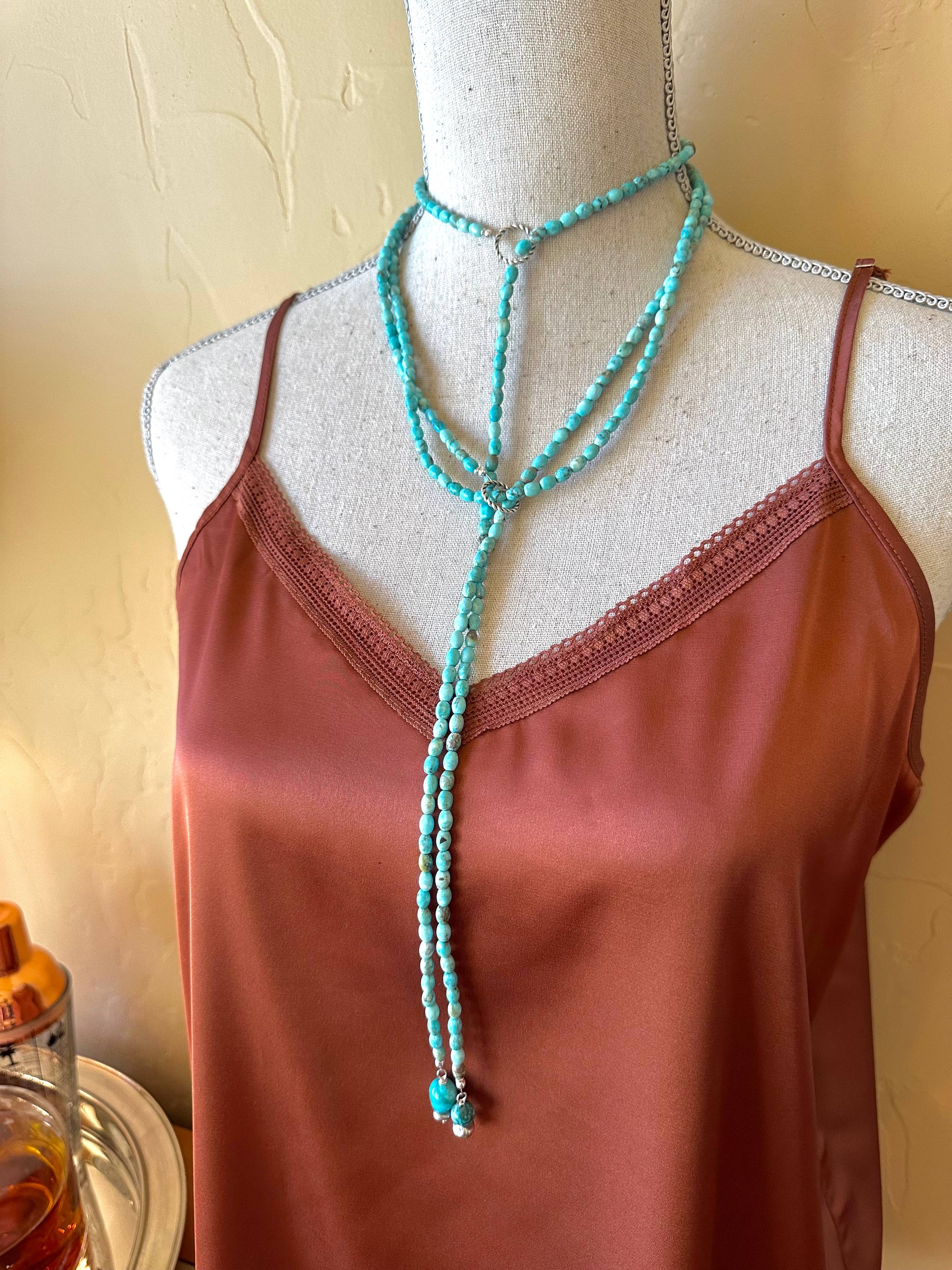 Fleurdesignz Western Jewelry – wholesale Y-neck/lariat necklace – Turquoise Lariat; Adjustable Layering Necklace2