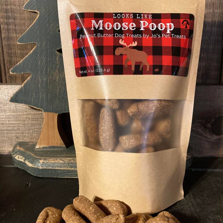 Moose Poop Peanut Butter hondensnoepjes van Jo's Pet Treats voor wholesale door Jo's Pet Treats & Bandanas by Abab Enterprises, LLC