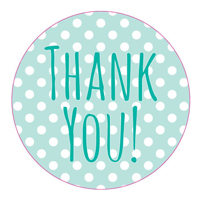 Stickers "Thank You" Polka Dot (100) for wholesale by KL Design Works