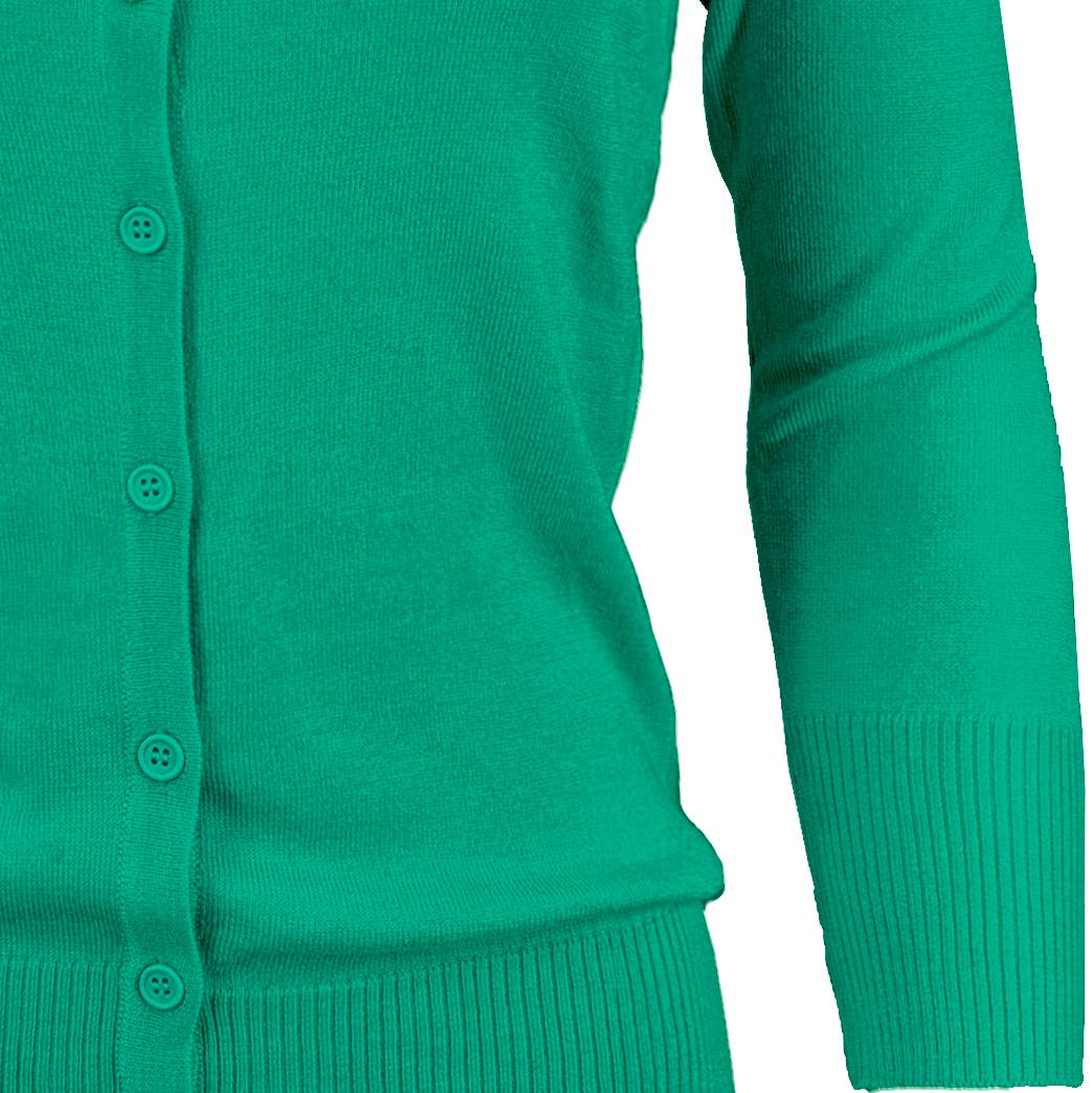 Mak - Wholesale Cardigan - Women's - 3/4 Sleeve Crewneck Plus Size Knit Cardigan Sweater CO079PL75