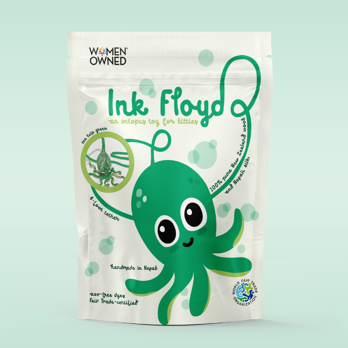 Cat in the Box LLC - Vente Jouet – chat - Jouet pieuvre en laine avec corde de 1,2 m - bleu, vert7