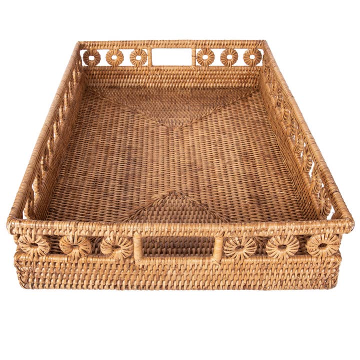 Rectangular Tray with Cutout Handles – Decorative Tray for wholesale by Artifacts Trading Company