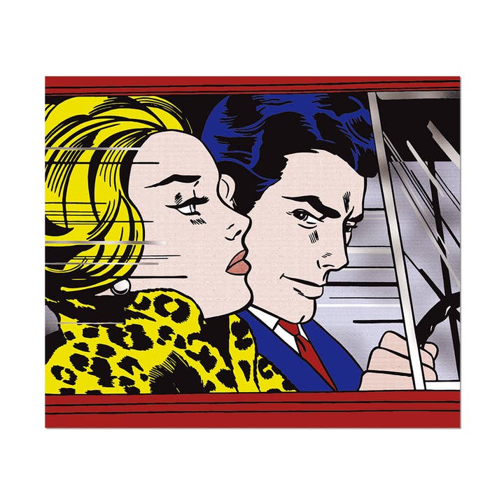 Dans la voiture par Roy Lichtenstein (Road Trip) - Autocollant découpé pour la vente par Apply Stickers