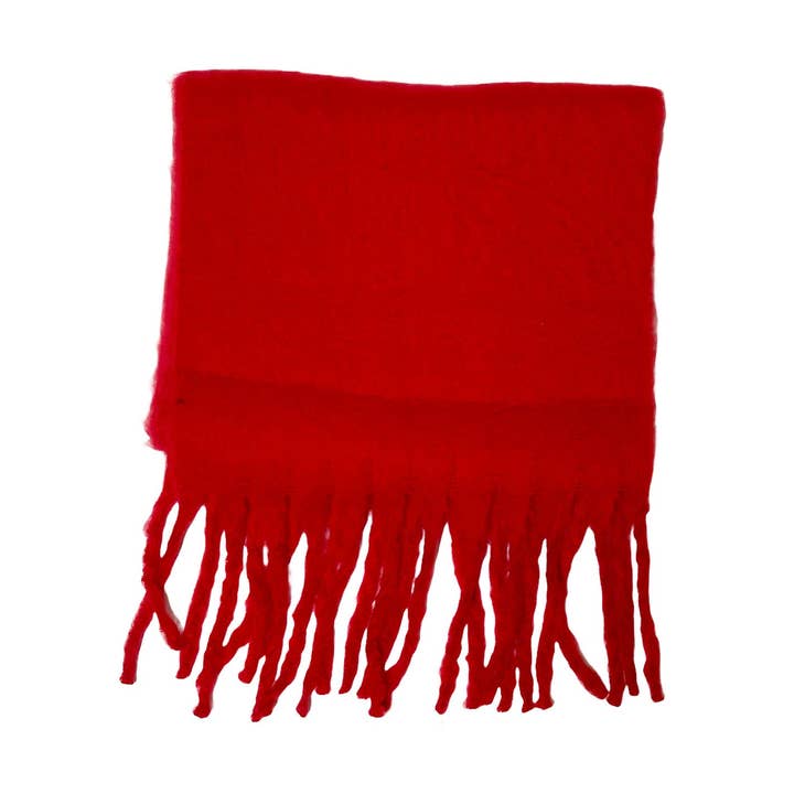 FLOOF Women's Plush Blanket Scarf in Red for wholesale by FloofSlippers