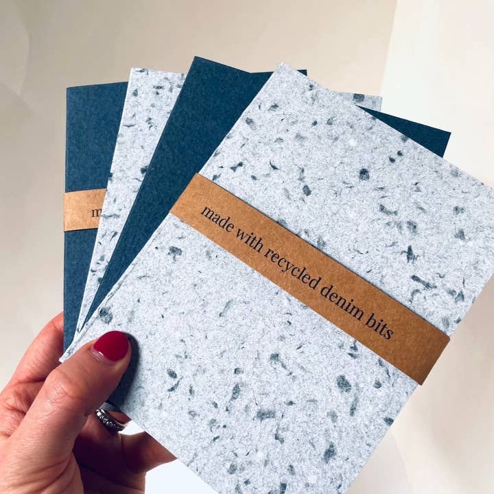 Atelier By Cat - Wholesale Notebook - mini Recycled Denim Confetti Notebook Eco-Friendly