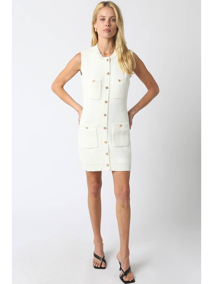 Olivaceous - Wholesale Dress - Women's - Ariana Knit Button Dress7