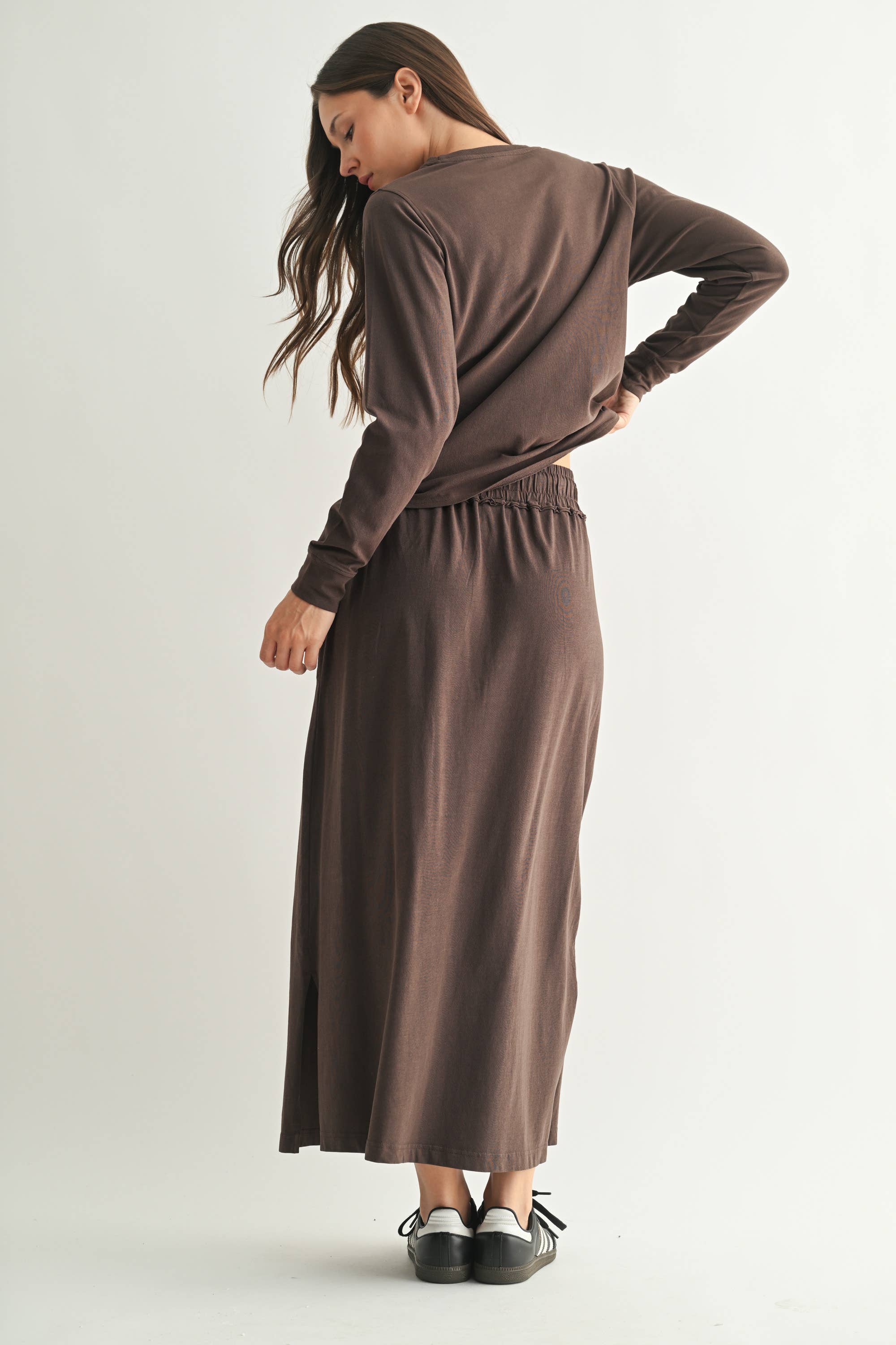 Mono B - Vendita all'ingrosso Maglietta - Donna - Maglia a Maniche Lunghe in Cotone Pima Stonewash a Taglio Ampio26