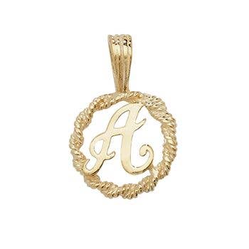 Rope Initial Pendant for wholesale by Anna Lou of London