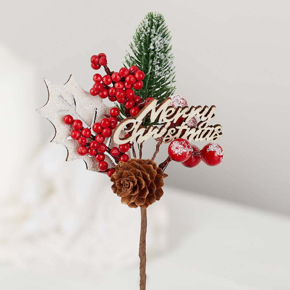 Factory Direct Craft - Wholesale Christmas Decoration - 6" Merry Christmas Holiday Tree and Berry Pick 4