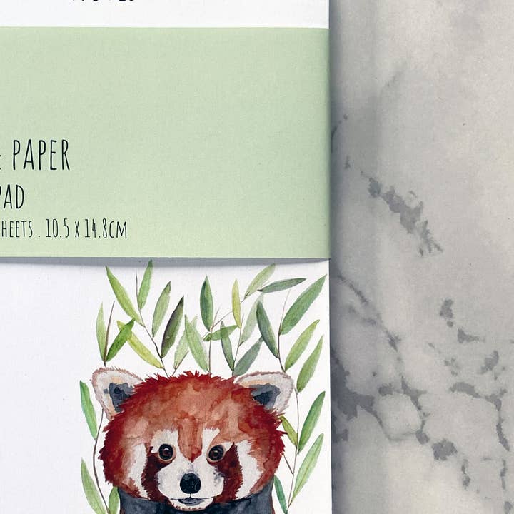 Red Panda Notepad for wholesale by Pippa & Paper