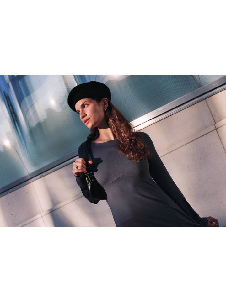 BOATNECK DRESS IN SLATE for wholesale on Faire4