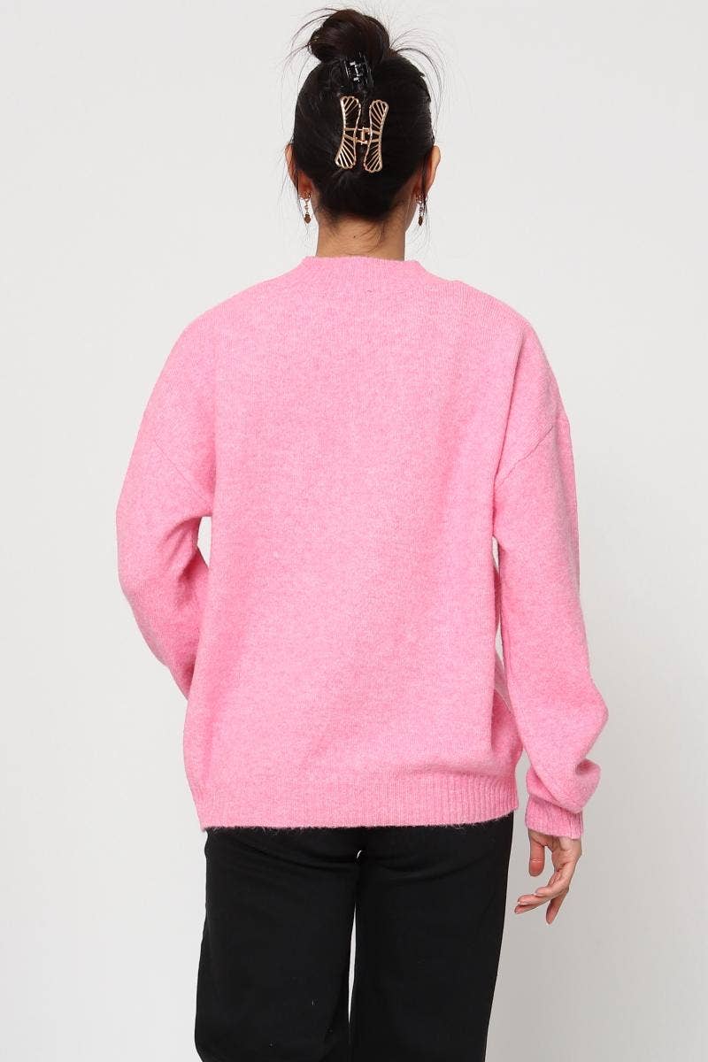 DIX-ONZE - Wholesale Knit Sweater - Women's - Soft Plain Sweater – Round Neck & Long Sleeves5