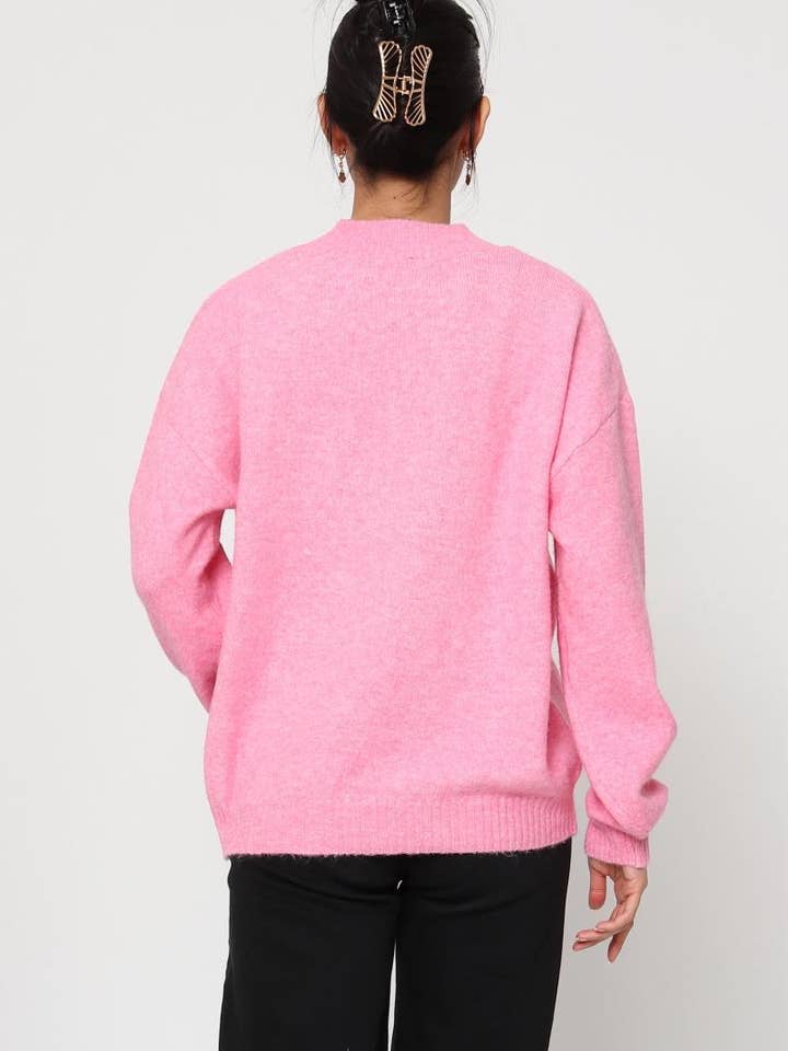 DIX-ONZE - Wholesale Knit Sweater - Women's - Soft Plain Sweater – Round Neck & Long Sleeves5