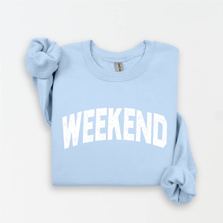 Three Girls Shop - Wholesale Graphic Sweatshirt - Women's - WEEKEND Fleece Graphic Sweatshirt 9