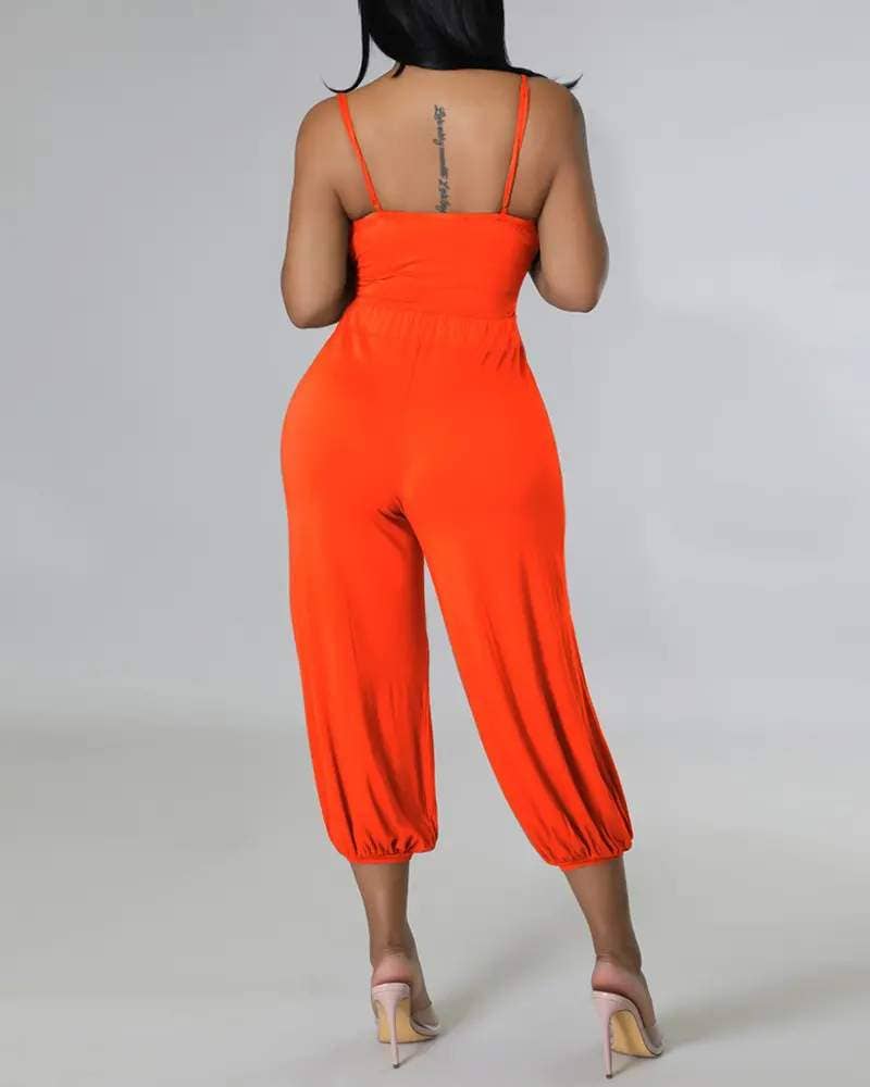 Queen Fashion - Wholesale Top & Skirt Set - Women's - drawstring spaghetti strap top harem pants set10