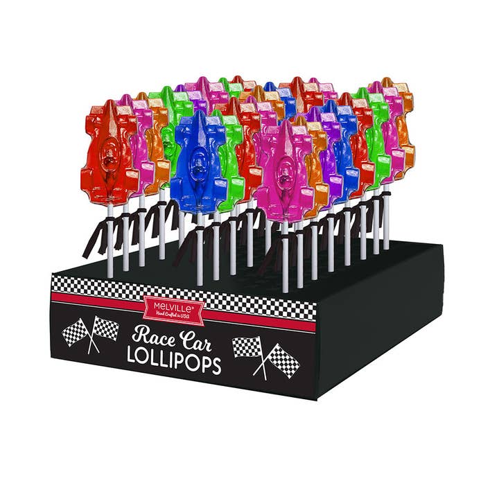 Indy Race Car Lollipops - Assorted for wholesale by Melville Candy Company