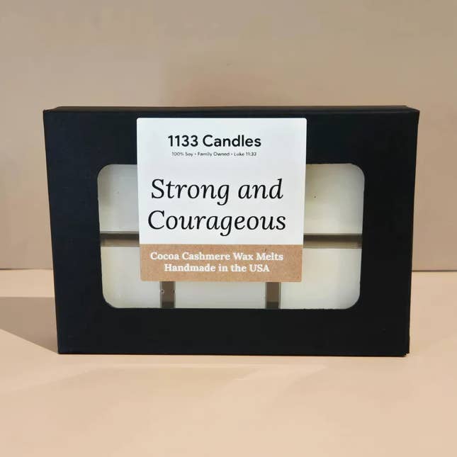 Cocoa and Cashmere Wax Melts | Strong and Courageous for wholesale by 1133 Candles