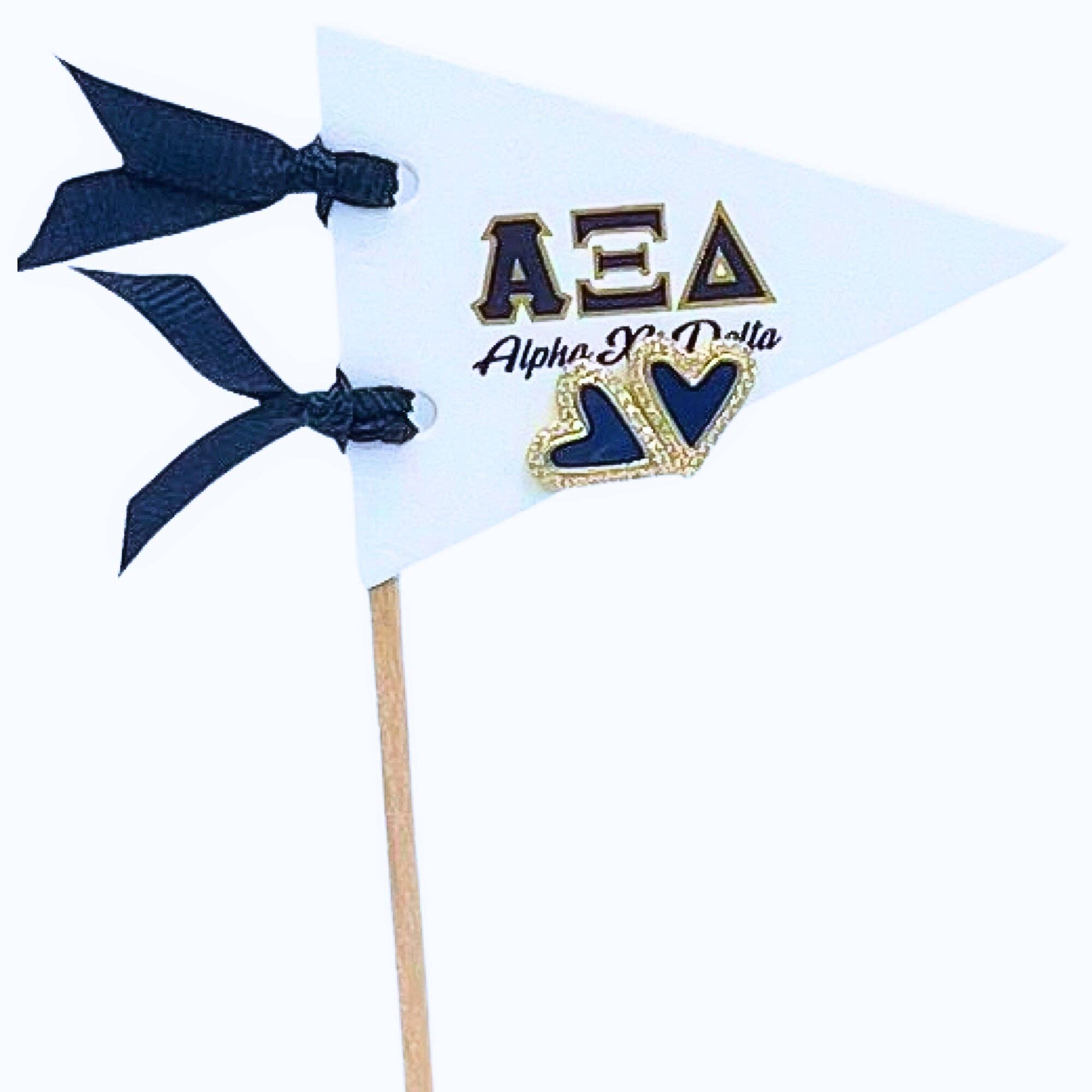 Color Shout – wholesale Stud/post earrings – E205-Love my Sorority: Bright Color Heart Studs on Greek Letter Pennant Flag8