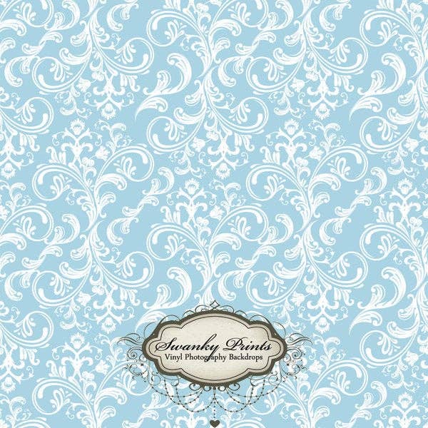 NY 5 ft x 5 ft vinyl fotografering bakgrund/mjuk blå Damask för wholesale av Swanky Prints