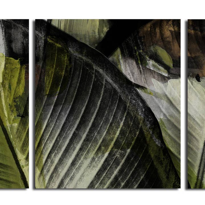 Astract Palm II - Tela artistica da parete, 3 pezzi per la vendita all'ingrosso da parte di Ready2hangart, Inc.