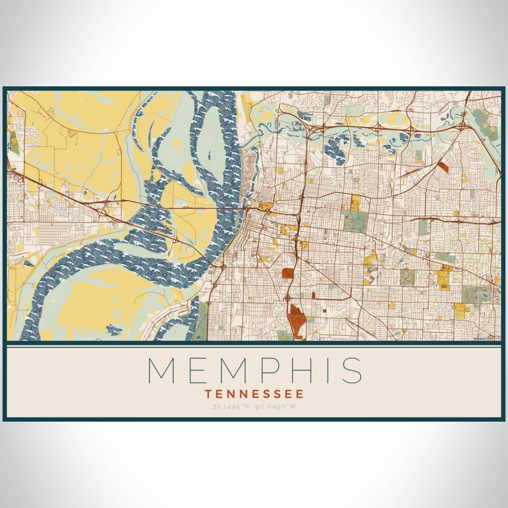 JACE.design - Wholesale Art Print - Memphis TN Map Print Woodblock3