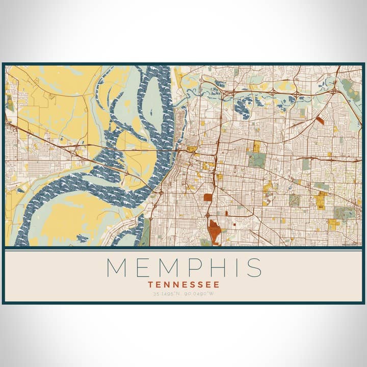 JACE.design - Wholesale Art Print - Memphis TN Map Print Woodblock3