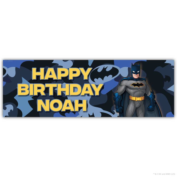 Batman Birthday - Camo Print Name Banner Wall Sticker for wholesale by Themed