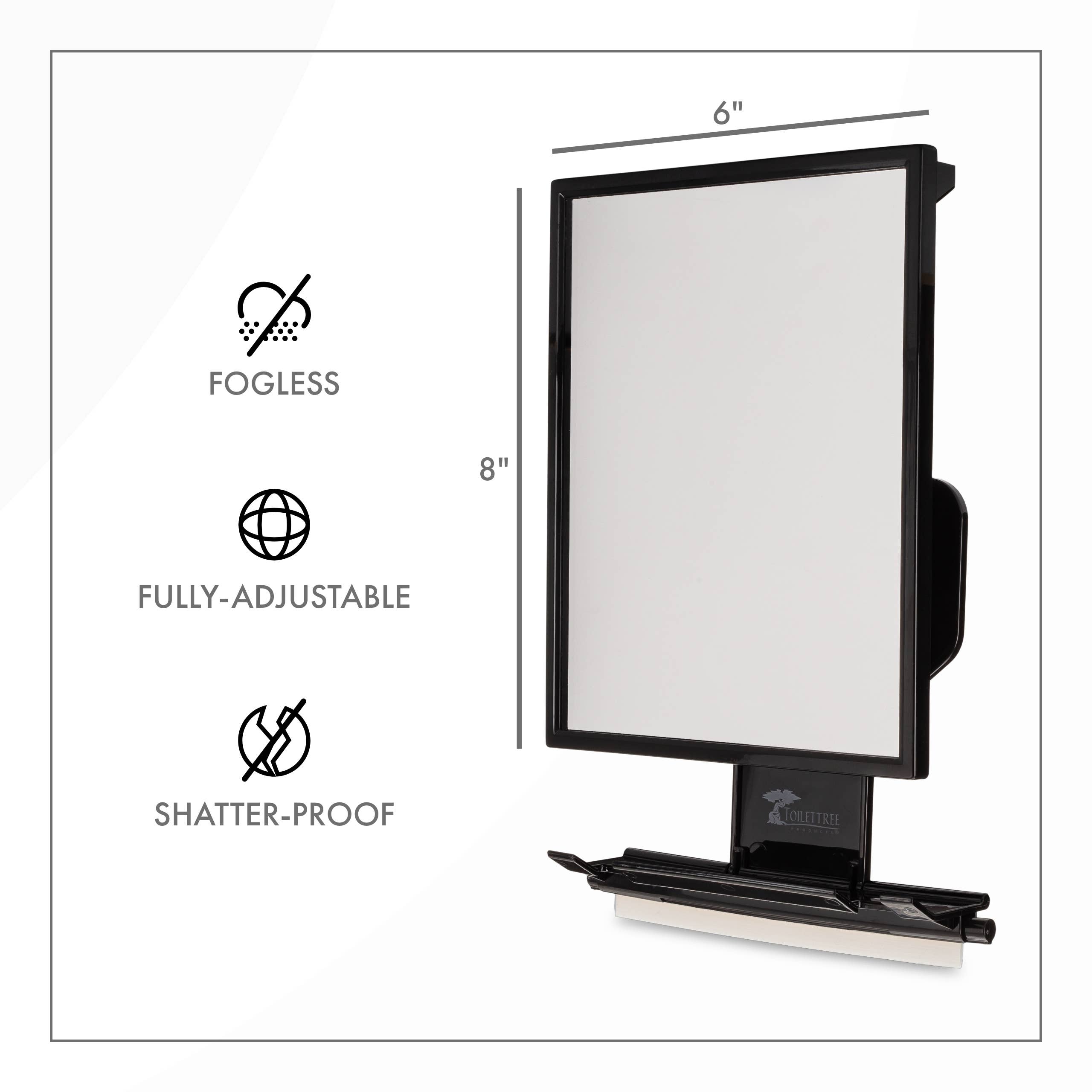 ToiletTree Products - Wholesale Bathroom Mirror - Deluxe Fogless Shower Mirror with Shelf and Squeegee16