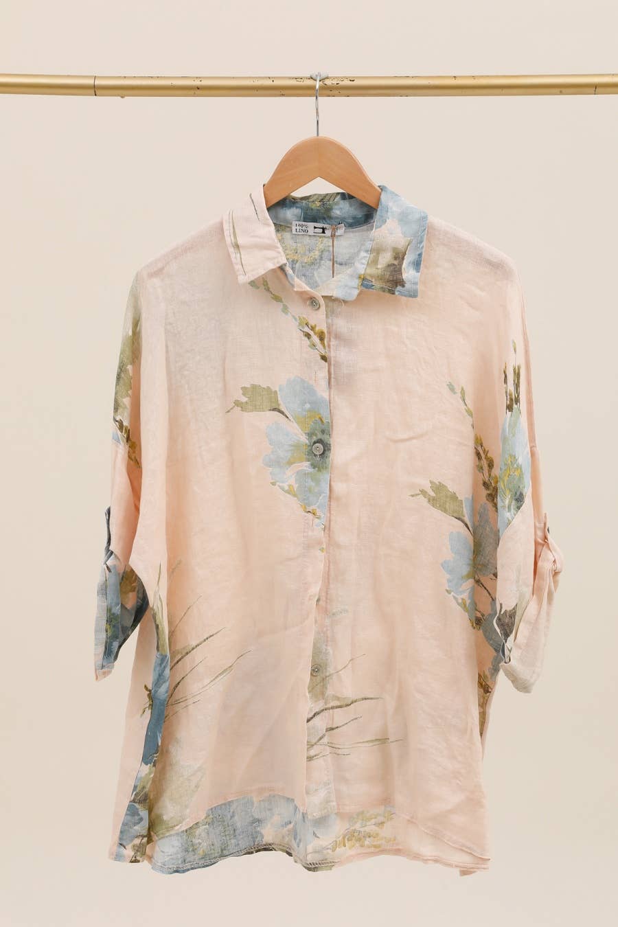 LÉA & LUC - Wholesale Dress - Women's - Floral print shirt in 100% Linen REF. 20090/511