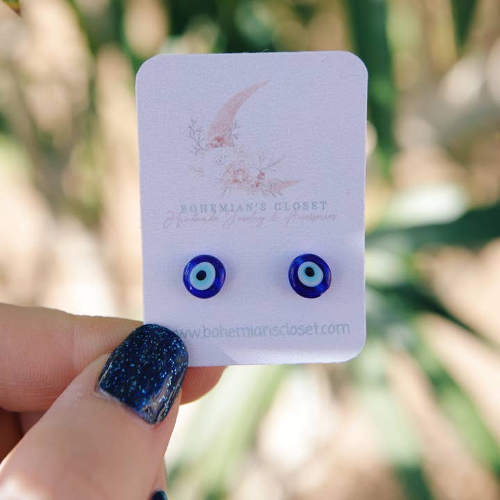 Glas onde øje øreringe studs for engroshandel hos bohemians closet