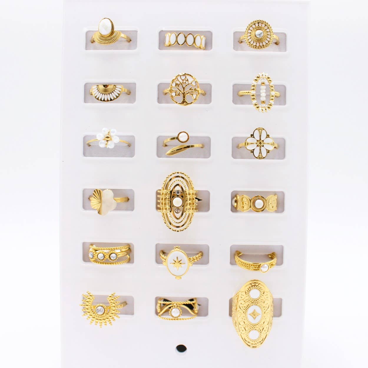 Reference Mode – Engroshandel Smykkesæt – Sæt med 18 justerbare ringe i rustfrit stål2