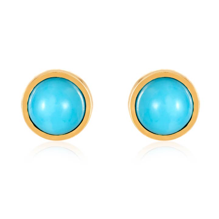 Turquoise Bezel Studs Earrings for wholesale by Mabel Chong