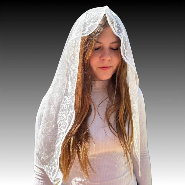Oremus Mercy - Vente Voile – femme - Voile ~ Jérusalem - BLANC2