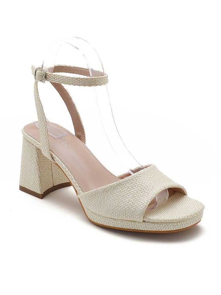 Joia Paris - Wholesale High heels – Women’s - Platform heel sandal in canvas H8-9038