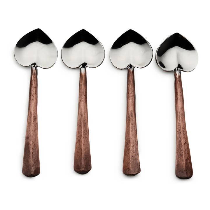 INOX artisans - Wholesale Table Spoon (Cutlery) - INOX Ridge Heart Spoons 4 Pc. Set