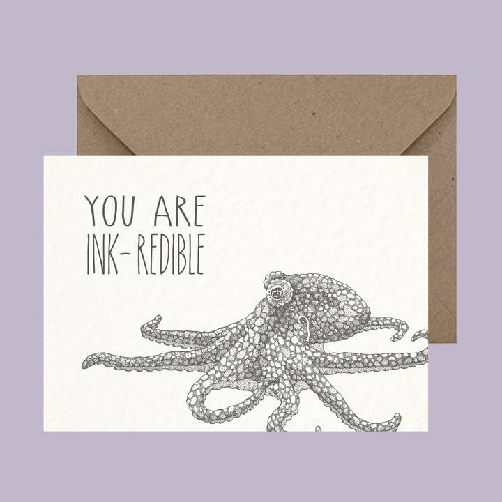 You Are Inkredible - Pun Greeting Card for wholesale by Little Dot Creations