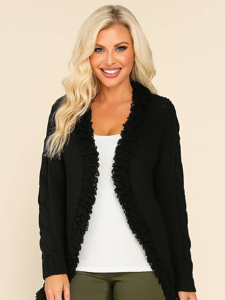 10318 Rebel Black Knit Cardigan for wholesale by LTX Sportswear