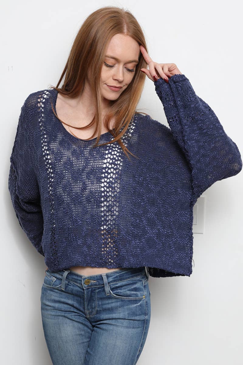 ANGIE - Wholesale Knit Sweater - Women's - XHE55-ASIS BEACHY LIGHT WEIGHT V NECK CROP PULLOVER SWEATER24