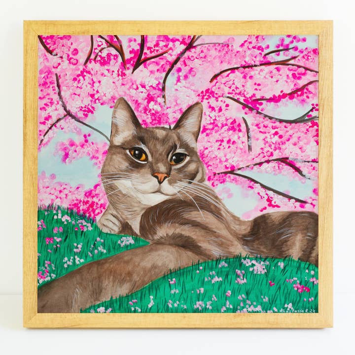 Kunstdruck Glückliche Getigerte Katze Taz für den Großhandel von MeerCatArt