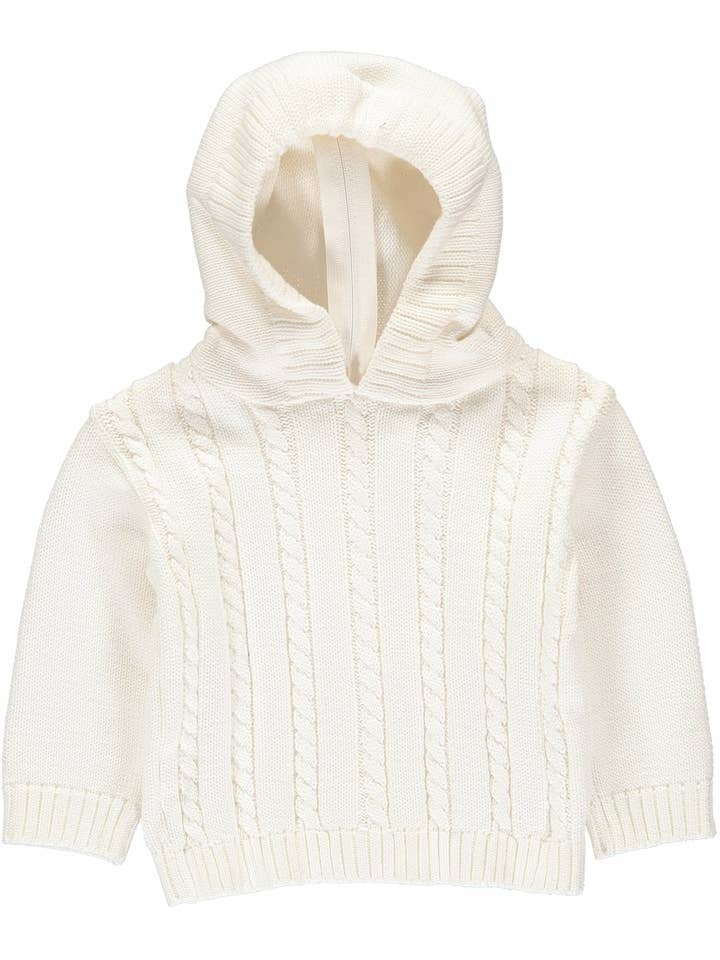 Julius Berger & Carriage Boutique - Wholesale Knit Sweater - Kids - White Cable Zip Back Sweater