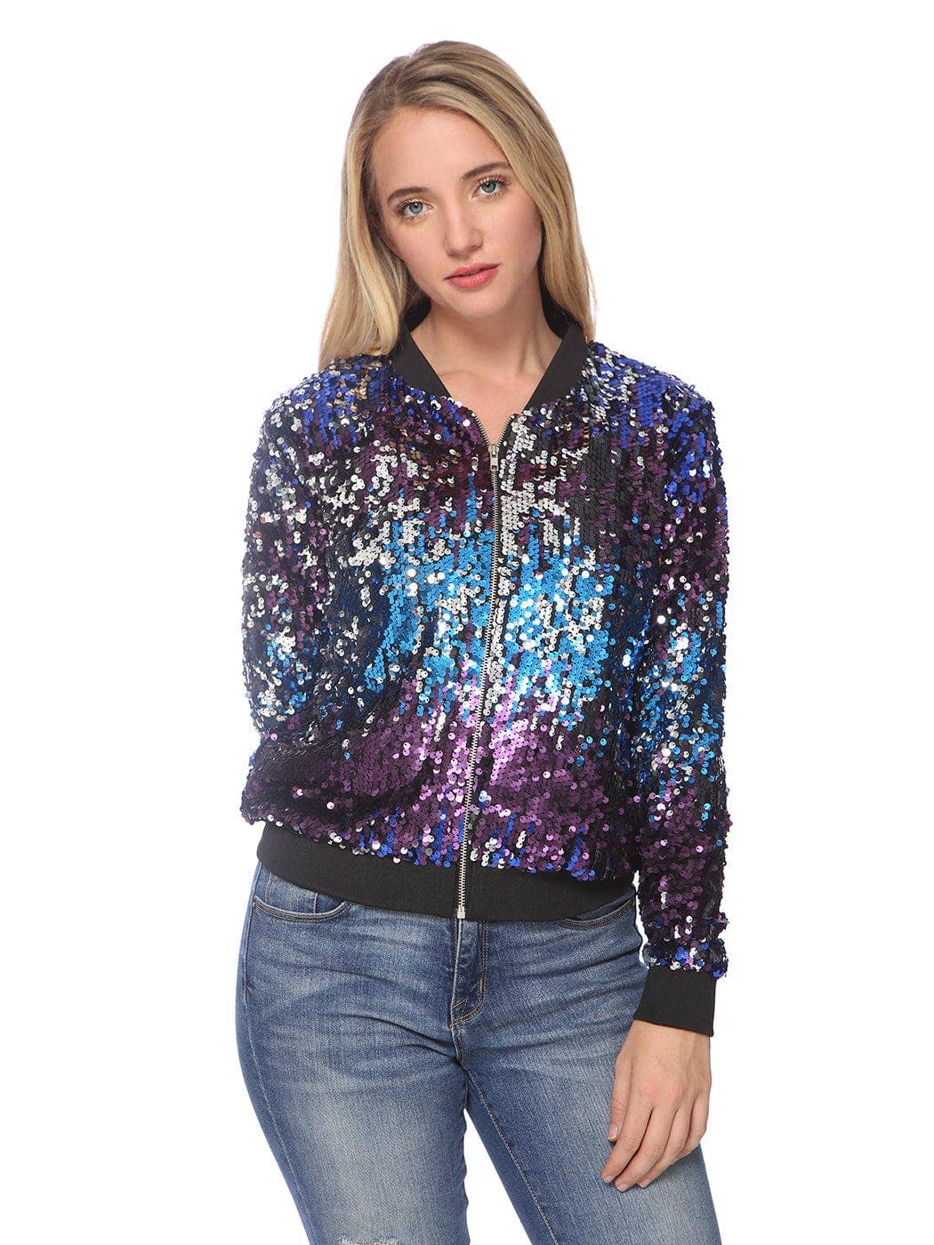 Anna Kaci Wholesale - Vente Bombers – femme - Blouson aviateur zippé à sequins46