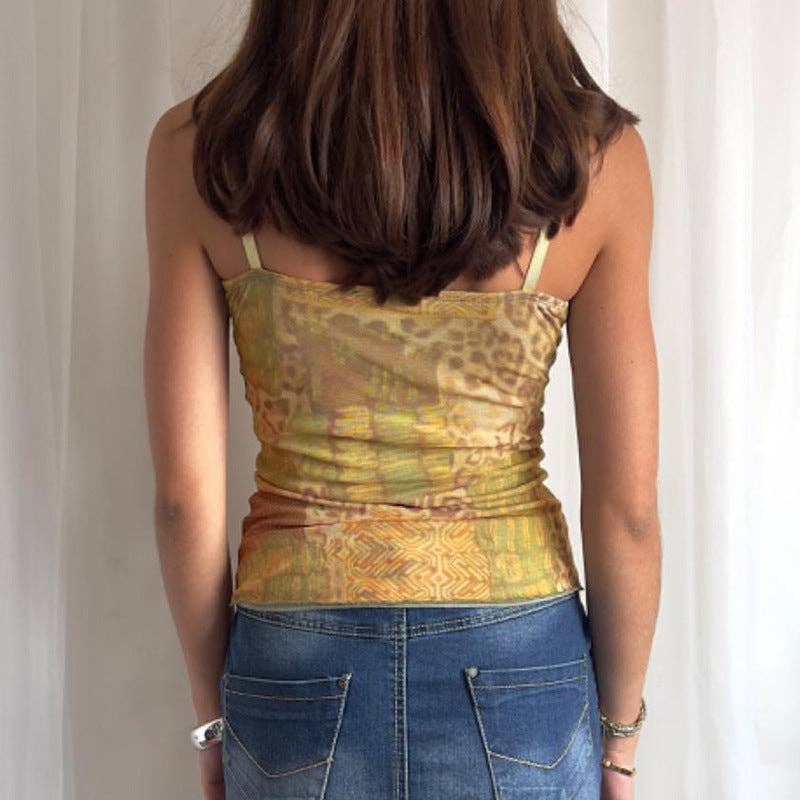 Green 2025 NEW Vintage Y2K Floral Cami Edgy  Chic for wholesale on Faire2