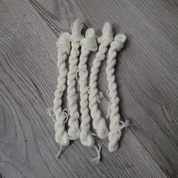 BFL Super Silky Embroidery Thread White (Natural) for wholesale by Cornbread and Honey