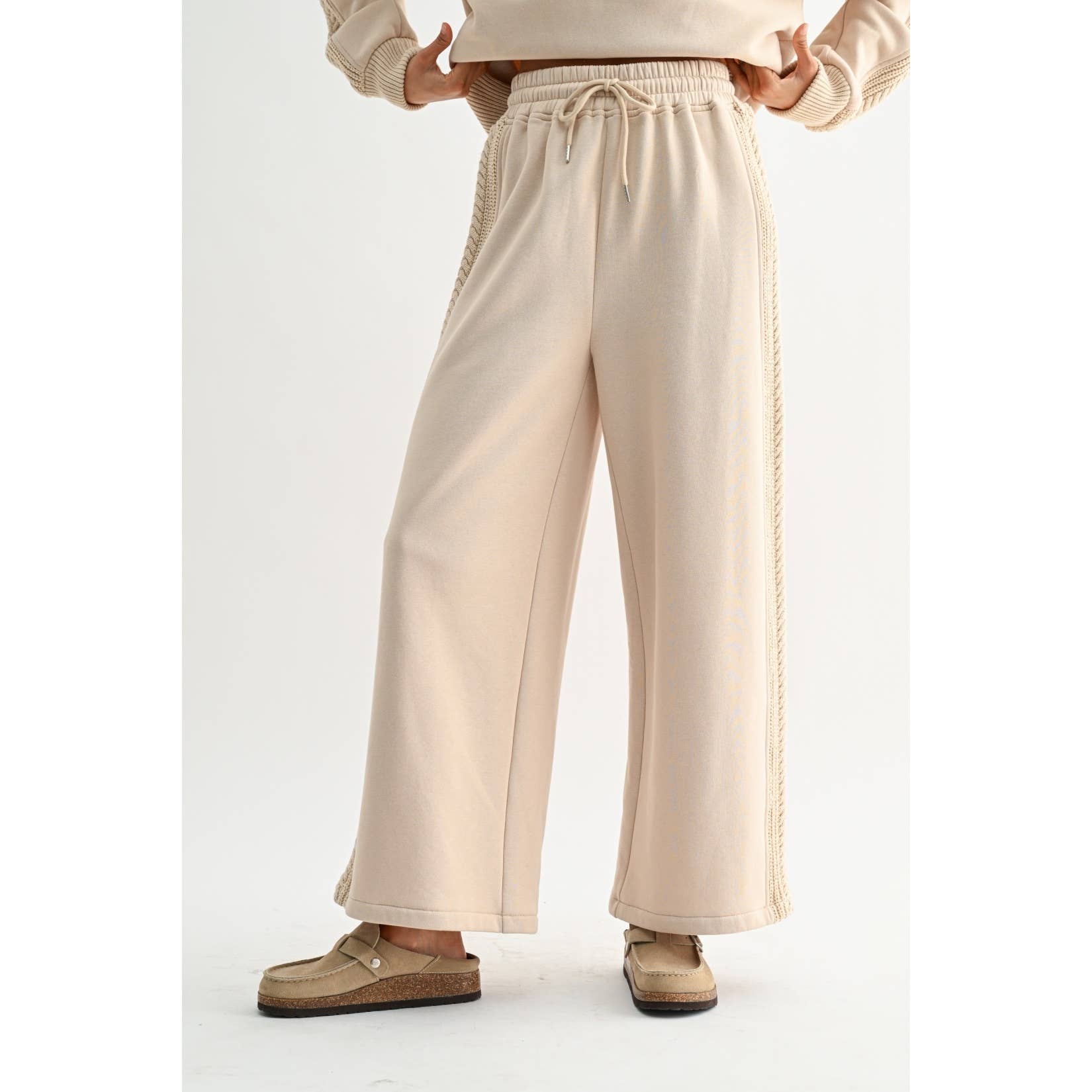 Camellia – wholesale Tops set – Women's – CS10248E CABLE KNIT TRIM OVERSIZED LOUNGE SET10