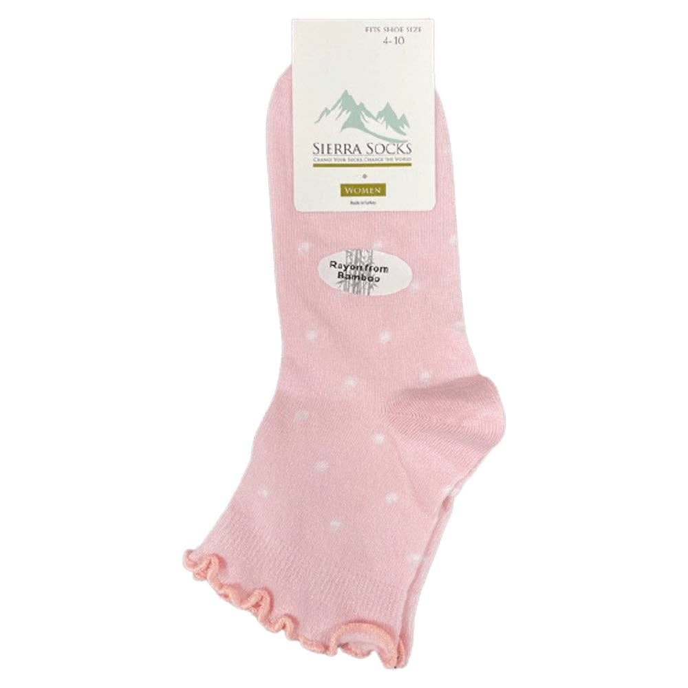 Sierra Socks - Wholesale Socks - Women's - Women's Rayon Quarter High Socks - in 4-Pair or 2-Pair Packs with Fun Lettuce Edge Ruffle Socks for Women, Girls and Teens13