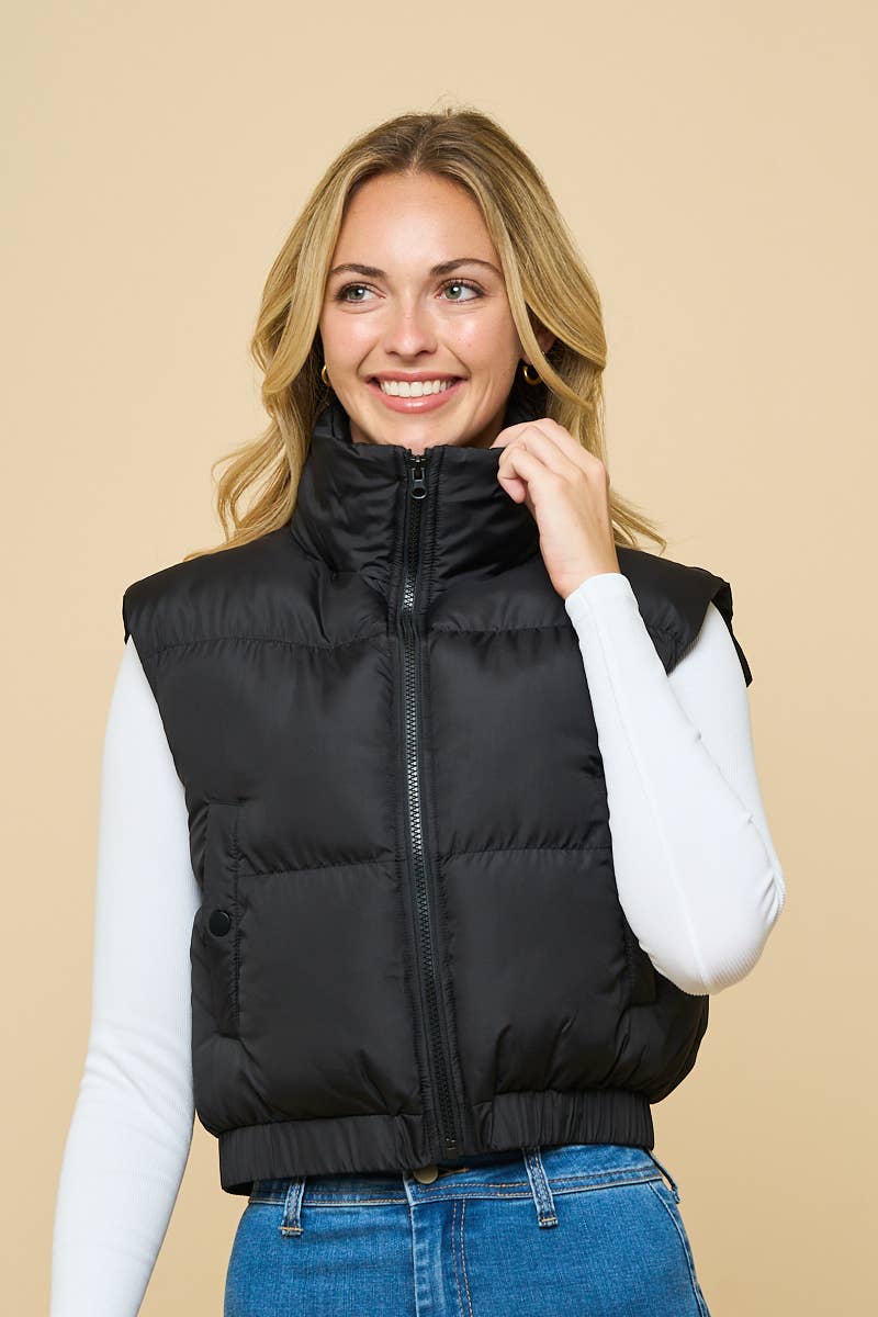 ANWND - Wholesale Jas - Dames - 2458 - Gewatteerd heupvest met hoge kraag5